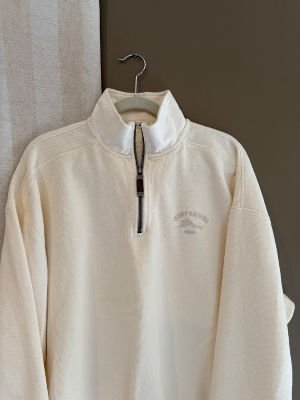 Tommy Bahama Men's Ivory Pullover Aruba Half Zip Knit Relax Fit, Size XL - Picture 2 of 15